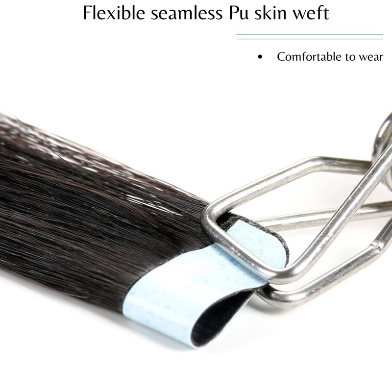 رينبوول وصلات شعر رينبول اللاصقة، شعر بشري ريمي طبيعي 100%، خصلات ناعمة مستقيمة من جلد البولي يوريثان، 14 بوصة، 40 غرام، 20 قطعة، لون بني داكن متدرج إلى أشقر كراميل بتقنية البالياج - Image 3